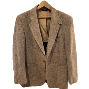 BROOKFIELD 60s TWEED SPORT COAT TAN WOOL CLASSIC ECLECTIC GRANDPA JACKET SZ 40R